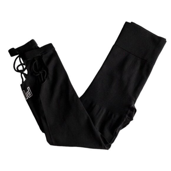 PINK Victoria's Secret Pants - Pink Victoria's Secret Black Tights Active Leggings Spandex Lace Up Women Medium